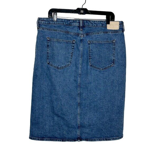 Everlane The Denim Button Front Pencil‎ Skirt Size 33 Medium Wash Summer Casual - Picture 2 of 5